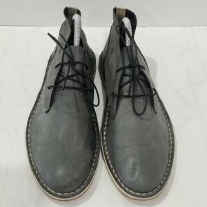 Barney’s New York Men\'s Gray Leather Low Chukka Boots Size 11 Made in Italy Mens Barneys New York Chukka Boots Black Leather/ Suede Made  main image 4